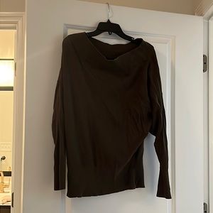 Dark green off shoulder express sweater